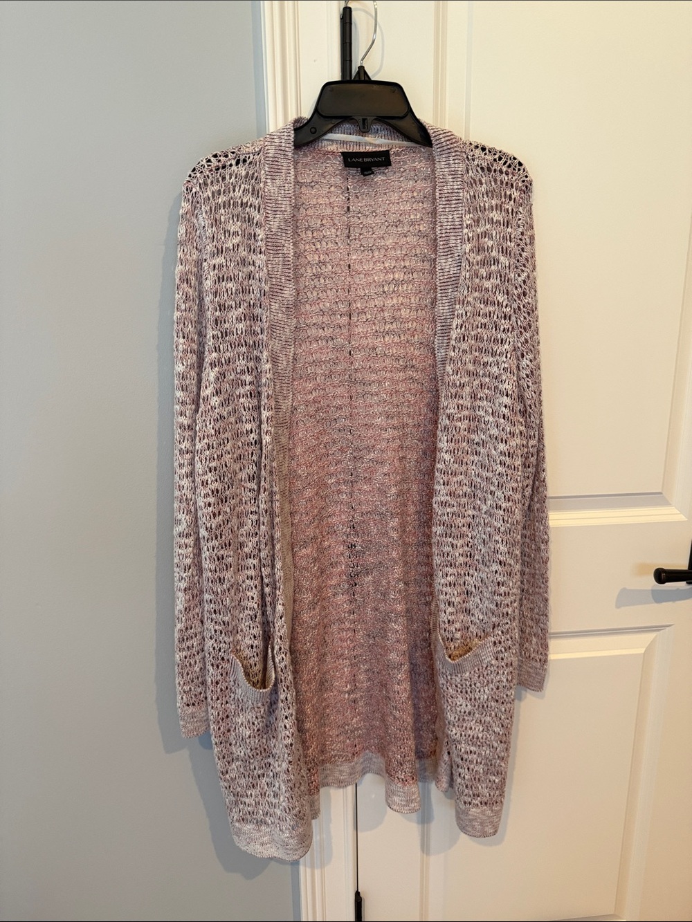 Lane Bryant Heathered Lavender Open Cardigan